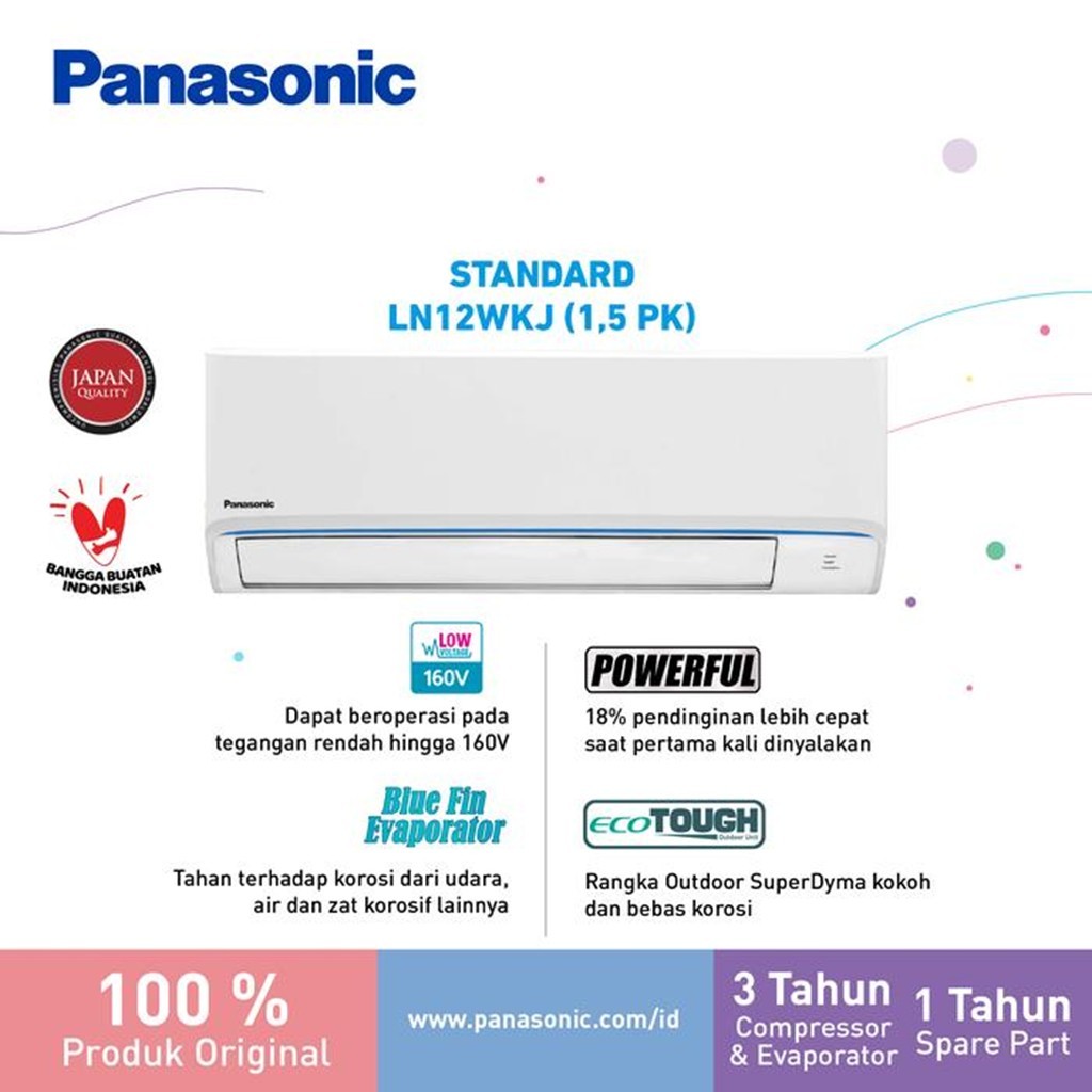 Panasonic AC 1,5 PK Si Biru CS/CU LN12WKJ