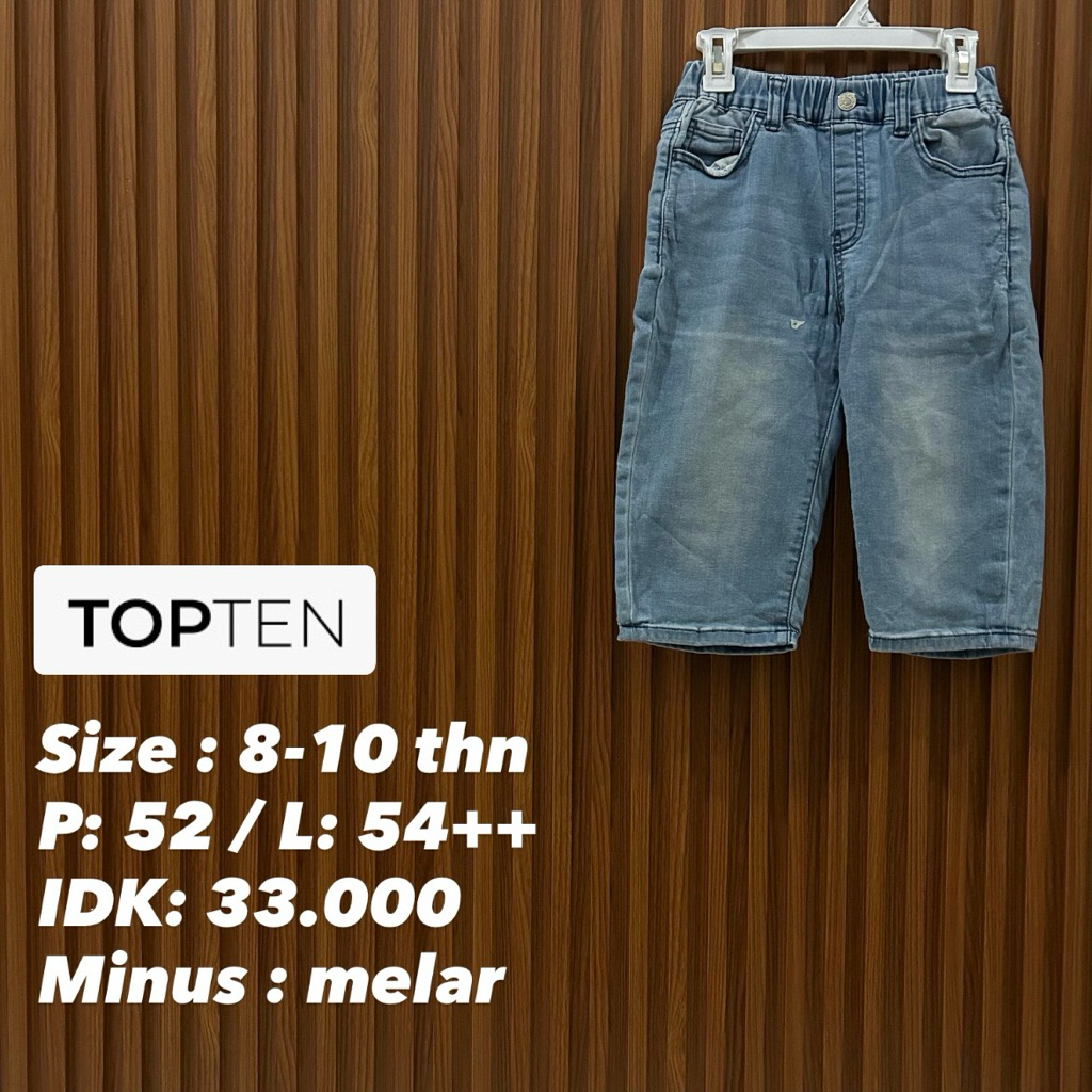 celana  anak jeans topten size 8-10 tahun