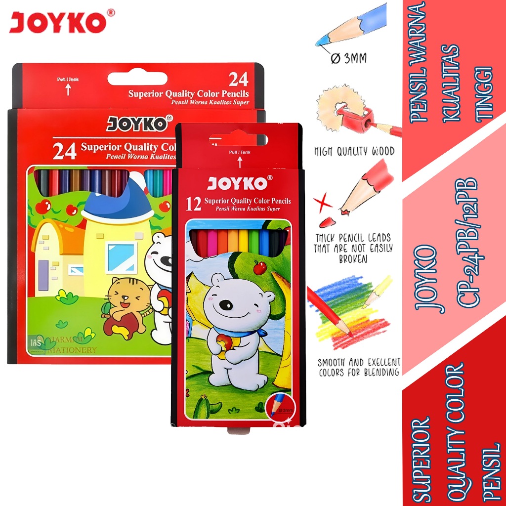 

Pensil Warna Full Color - Joyko - Pensil Warna Kualitas Tinggi - CP-12PB & CP-24PB