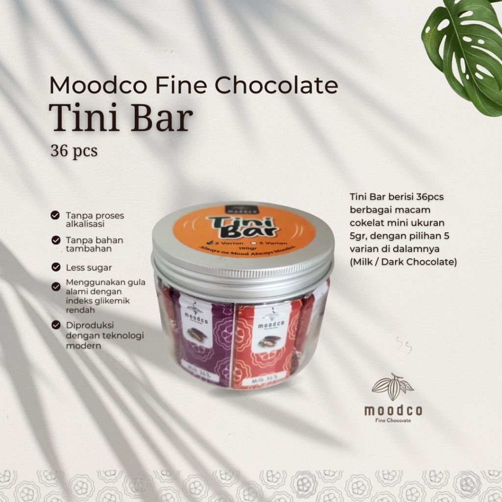 

Moodco | Tini Bar 36pcs | Healthy Chocolate