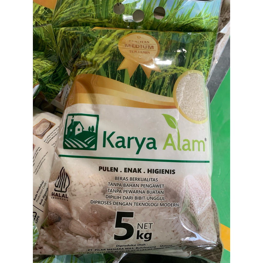 

BERAS KARYA ALAM/ Tampa pengawet / Asli pabrik/5kg