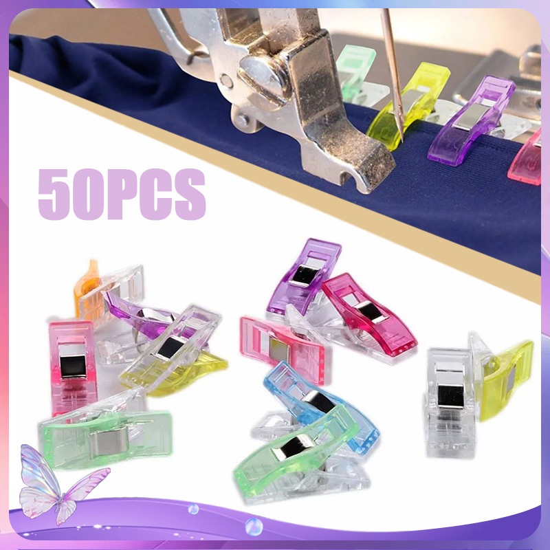 

Penjepit Bahan Kain Klip Kain Jahit 50pcs Klip Penjepit Kain Banyak Warna Fabric Clip Clips Plastik Pvc Jepit