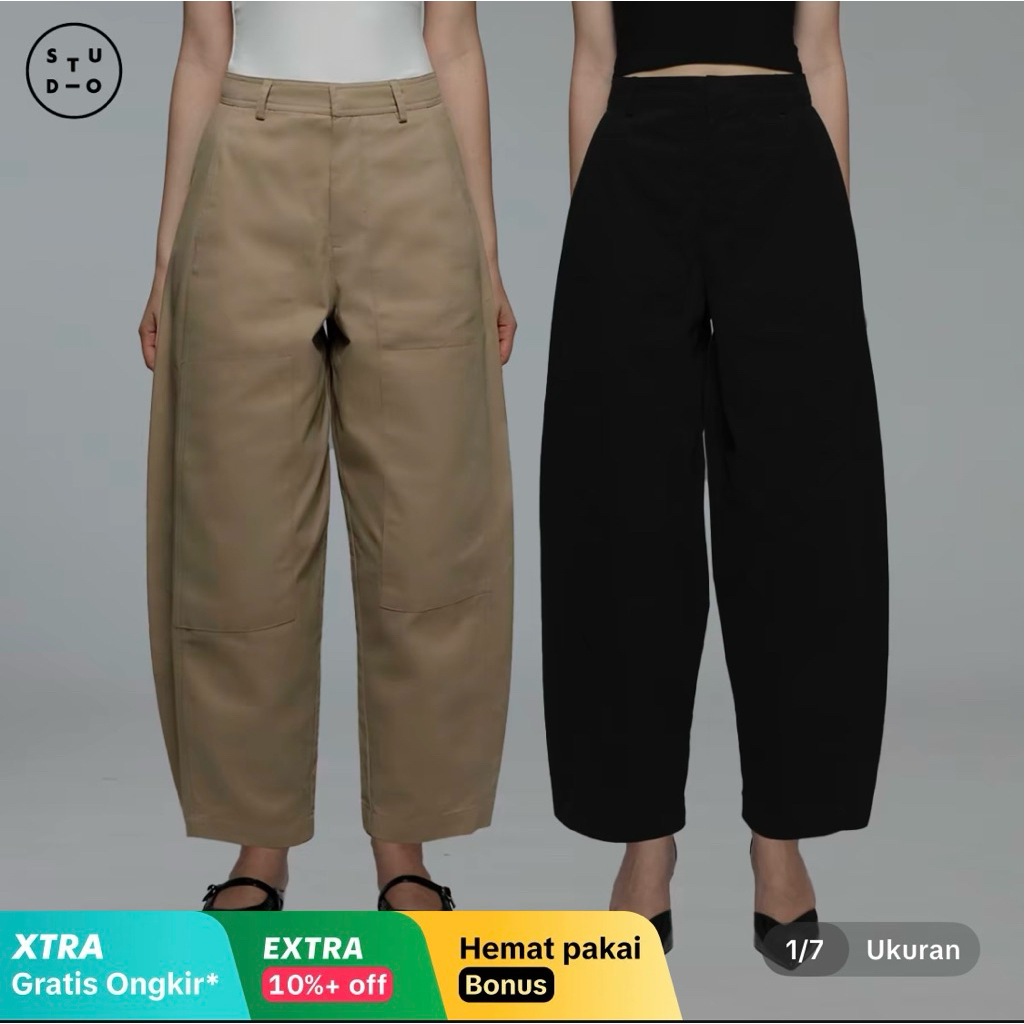 Cotton Ink Studio Bawahan celana panjang Tome Beige Size M