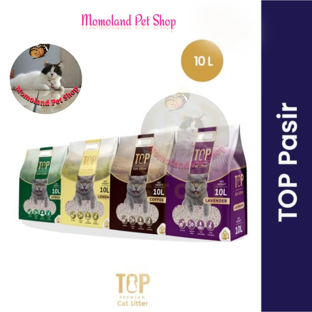 Pasir Kucing TOP Bentonite. Pasir Gumpal TOP 10 L. Pasir wangi