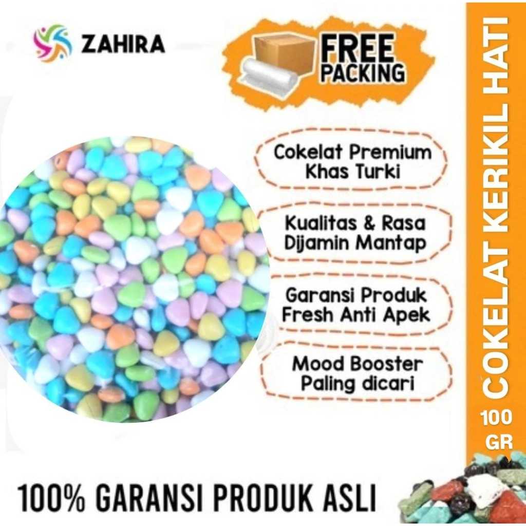 

COKELAT KERIKIL HATI 100Gr ASLI TURKI Halal Nikmat Untuk Moodbooster Coklat Krikil Oleh Oleh Haji