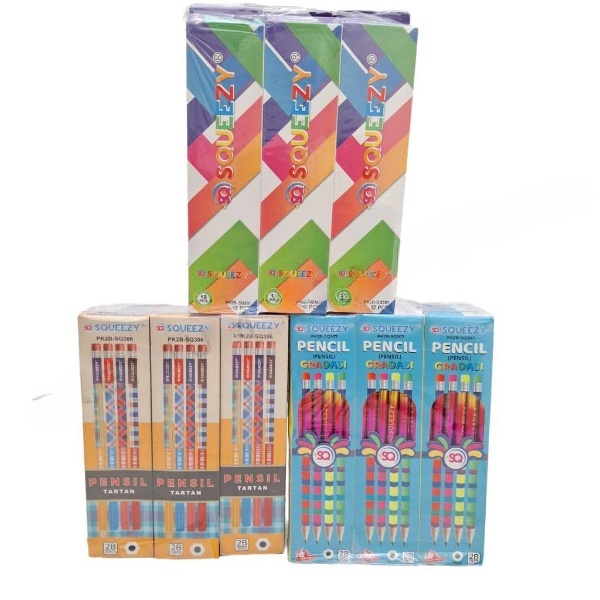 

1 Lsn Isi 12 Pcs Pensil SQUEEZY / Pensil 2B SQUEEZY