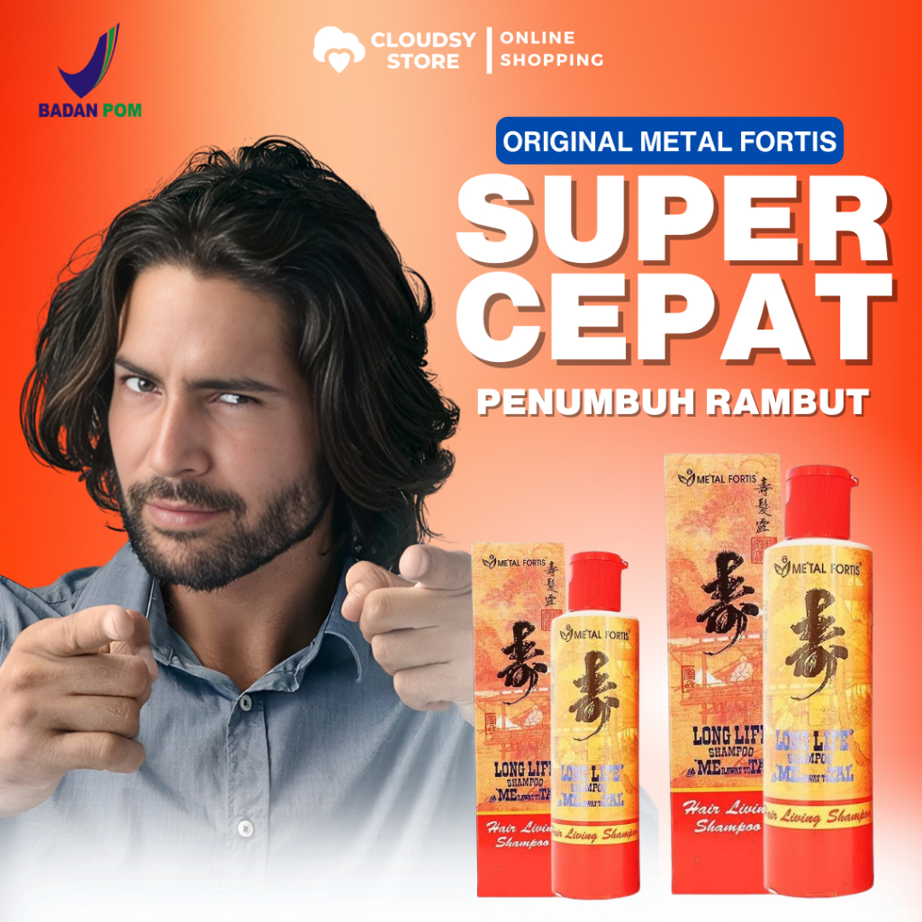 Sampo Pemanjang Rambut Shampoo Metal Fortis Pria Penumbuh Rambut Dan Tebal Original