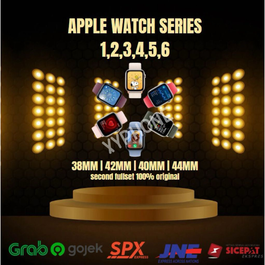 Apple Watch Series 1,2,3,4,5,6 38/40/42/44MM Second 100% Original Fullset Garansi Ex internasional