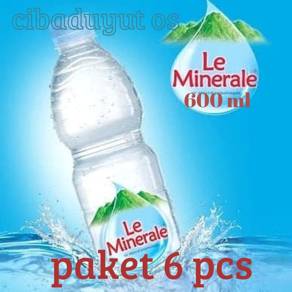

LE MINERALE 600ml x 6 botol AIR MINUM MINERAL KEMASAN AQUA BOTOL