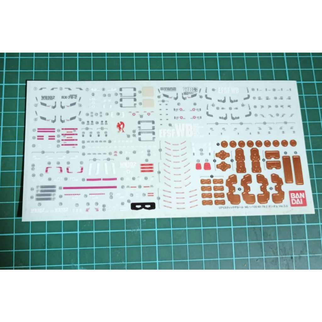 Bandai Realistic Sticker MG Gundam RX 78-2 ver 3.0