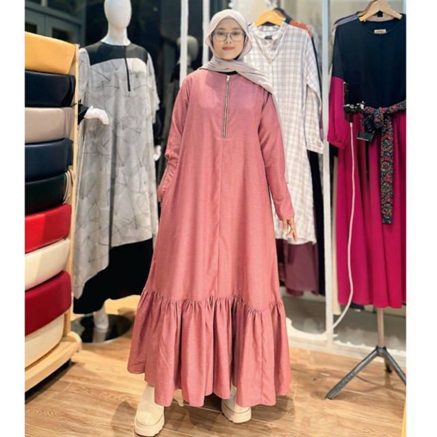 akifa new midi dress gamis symran