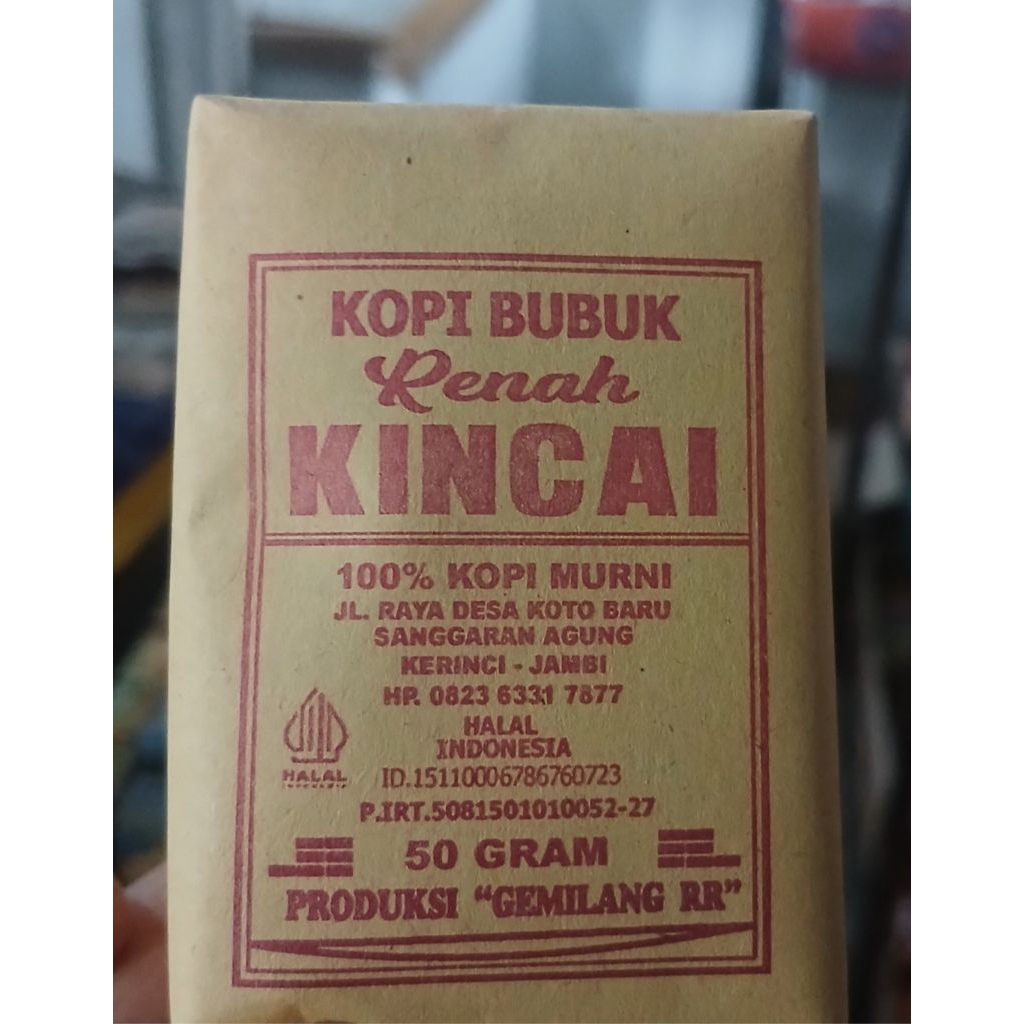 

Kopi Renah Kincai Kemasan 50gram.
