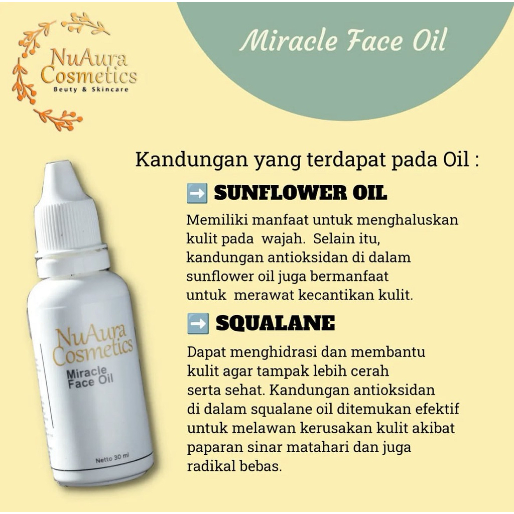 Nuaura cosmetic Miracle face oil