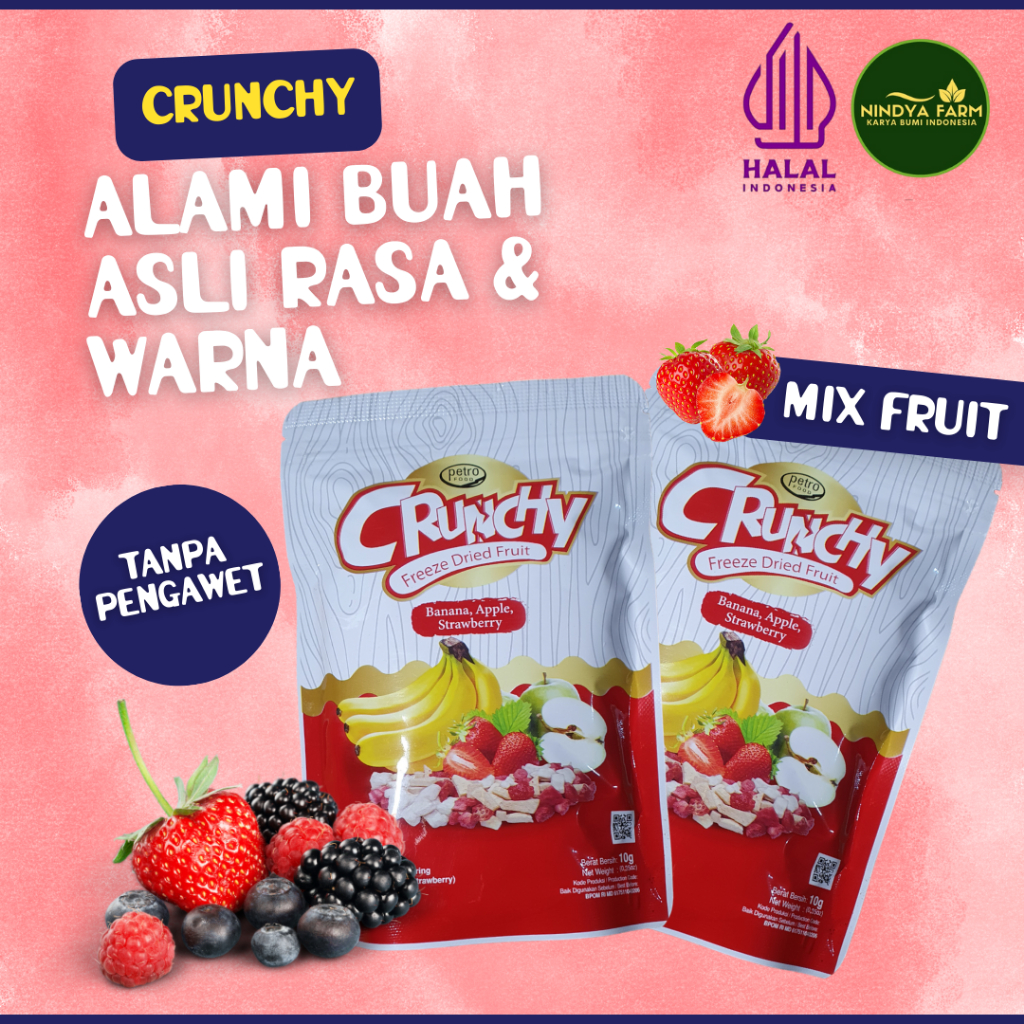 

Crunchy Bundle Of 2 - Freeze Dried Fruit Mix (Banana, Apple, Strawberry)