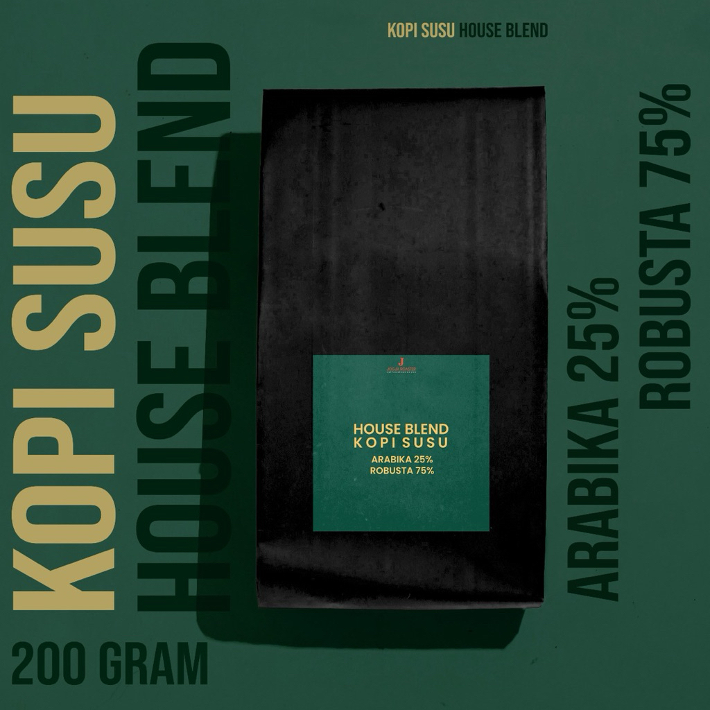 

House Blend Kopi Susu – Fresh Roasted Arabika 25% Robusta 75 % 200gr. Biji | Bubuk | Giling | Whole Bean | Jogja Roaster
