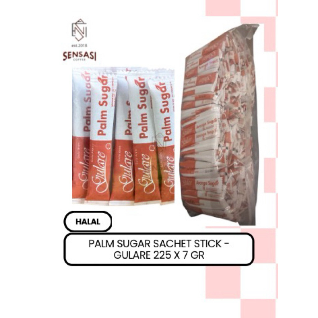 

PALM SUGAR SACHET STICK - GULARE 225 x 7 GR - GULA AREN STICK