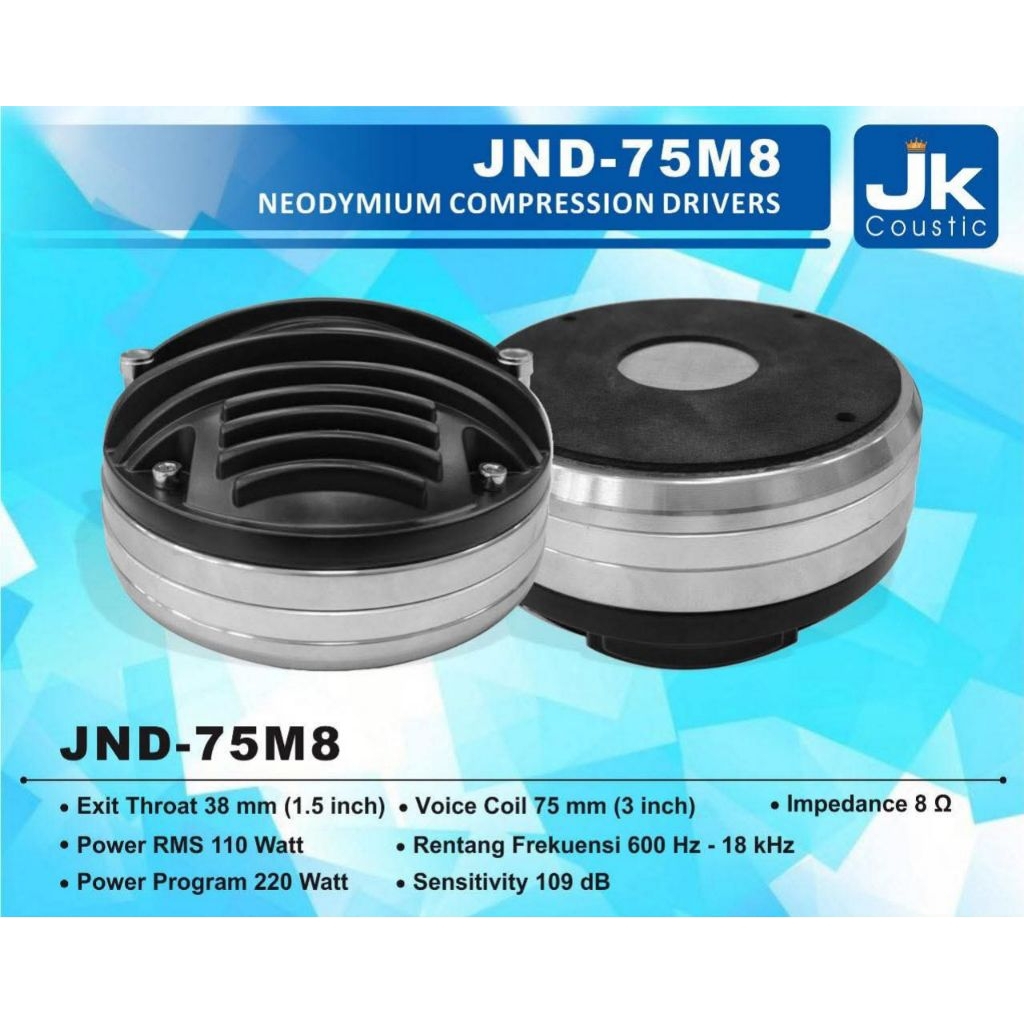 tweeter JK coustic neodymium type JND 75M8