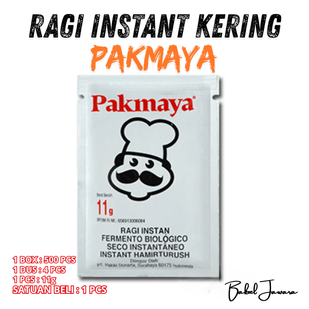 ( 1 PCS 11 gr ) PAKMAYA SOFT RAGI INSTANT KERING DRY YEAST PENGEMBANG ADONAN