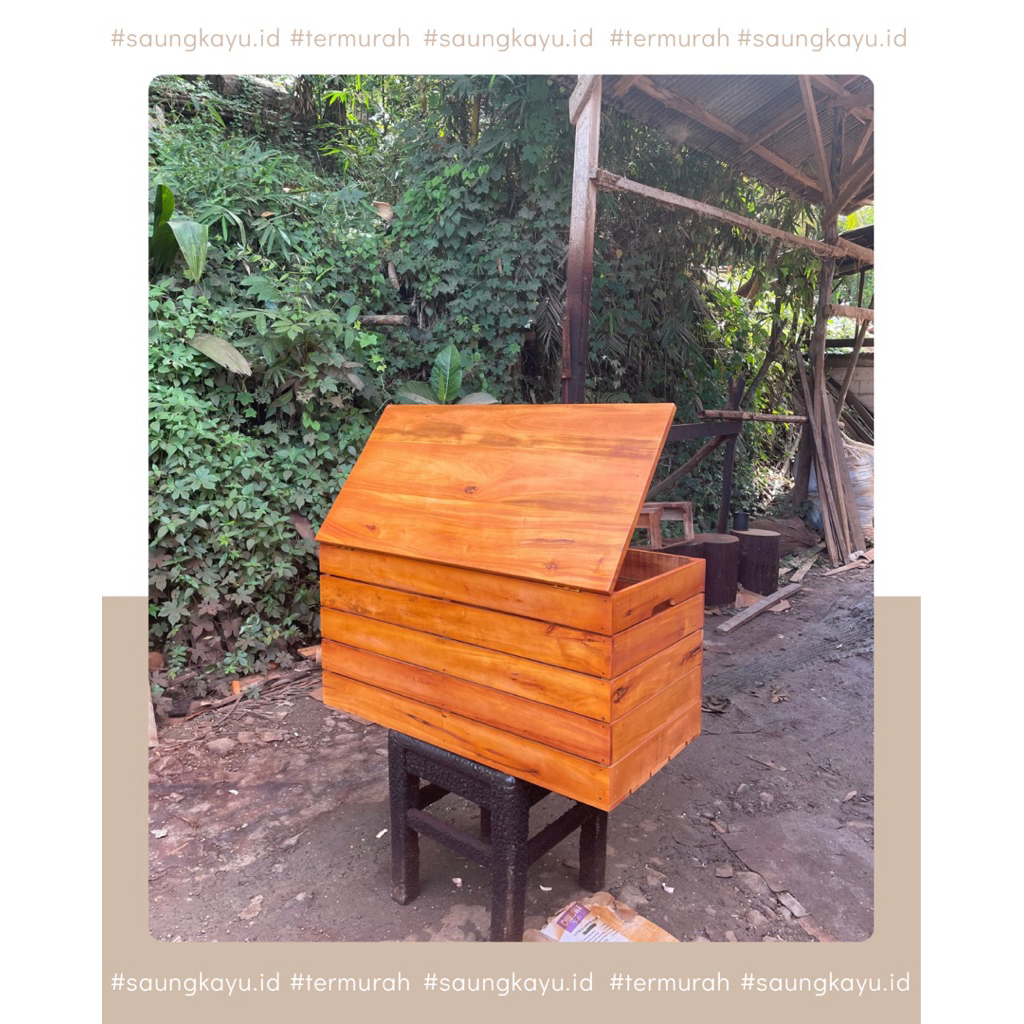 Wooden crate box kayu mahoni asli serbaguna murah estetik storage box