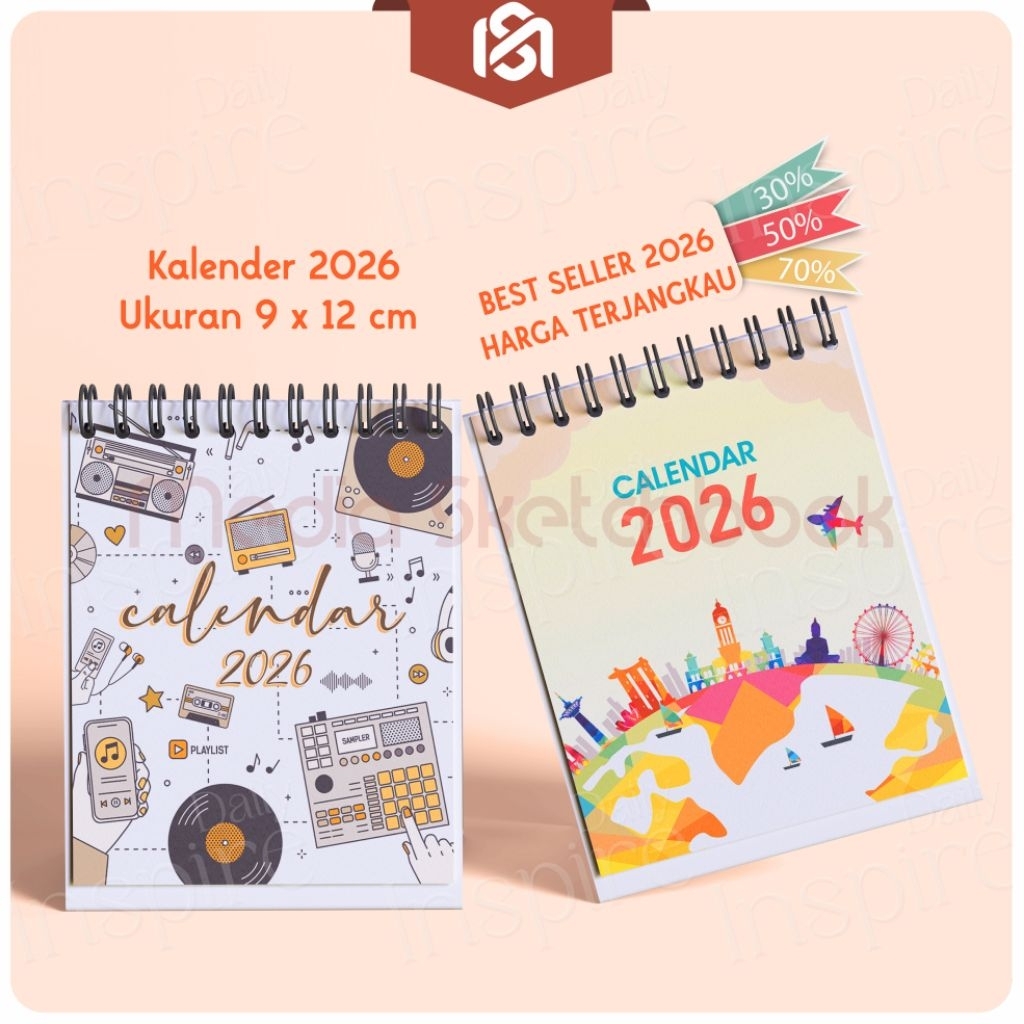 

Kalender Meja Mini 2026 Aesthetic | Desk Calendar Spiral Ring Elegan | Cocok Hadiah & Dekorasi Meja
