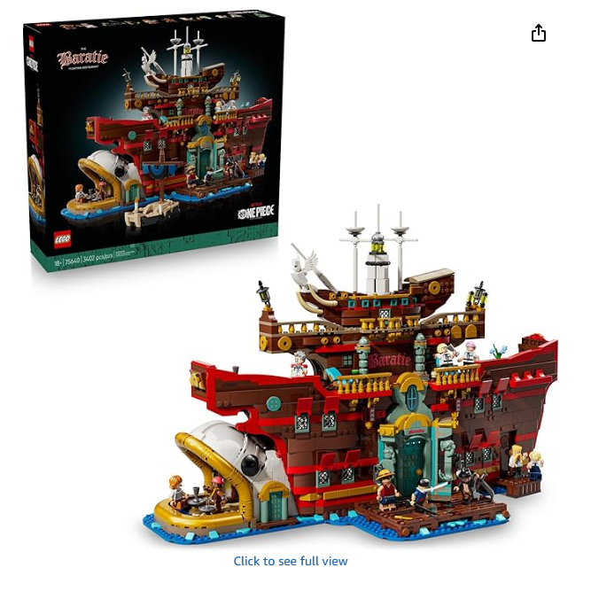 Lego ONE Piece The Baratie Floating Restaurant Building Set for Adults - Collectible Building Blocks