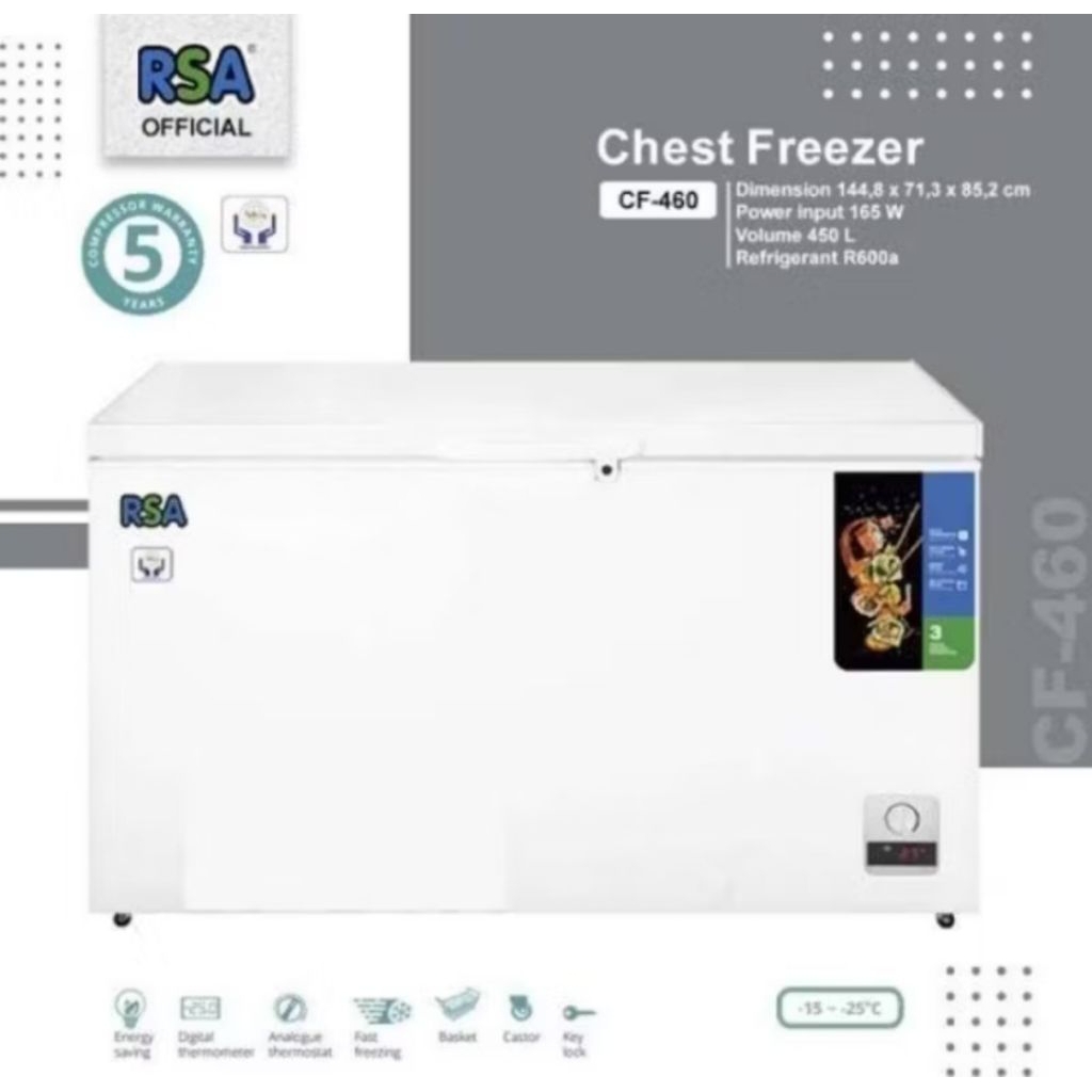 CHEST FREEZER RSA CF460 450 liter