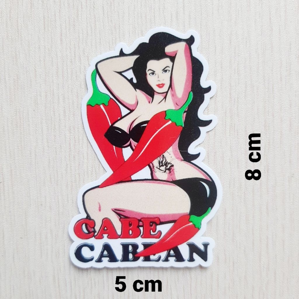 STIKER GRAFTAC CEWEK CABE-CABEAN UKURAN KECIL