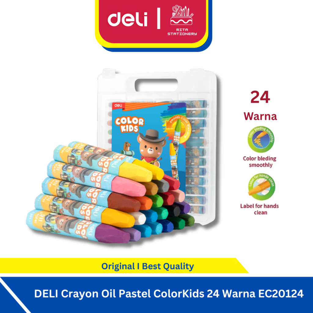 

Deli Crayon Oil Pastel Krayon Warna Cerah Tidak Beracun 24 Warna / Color - EC-20124