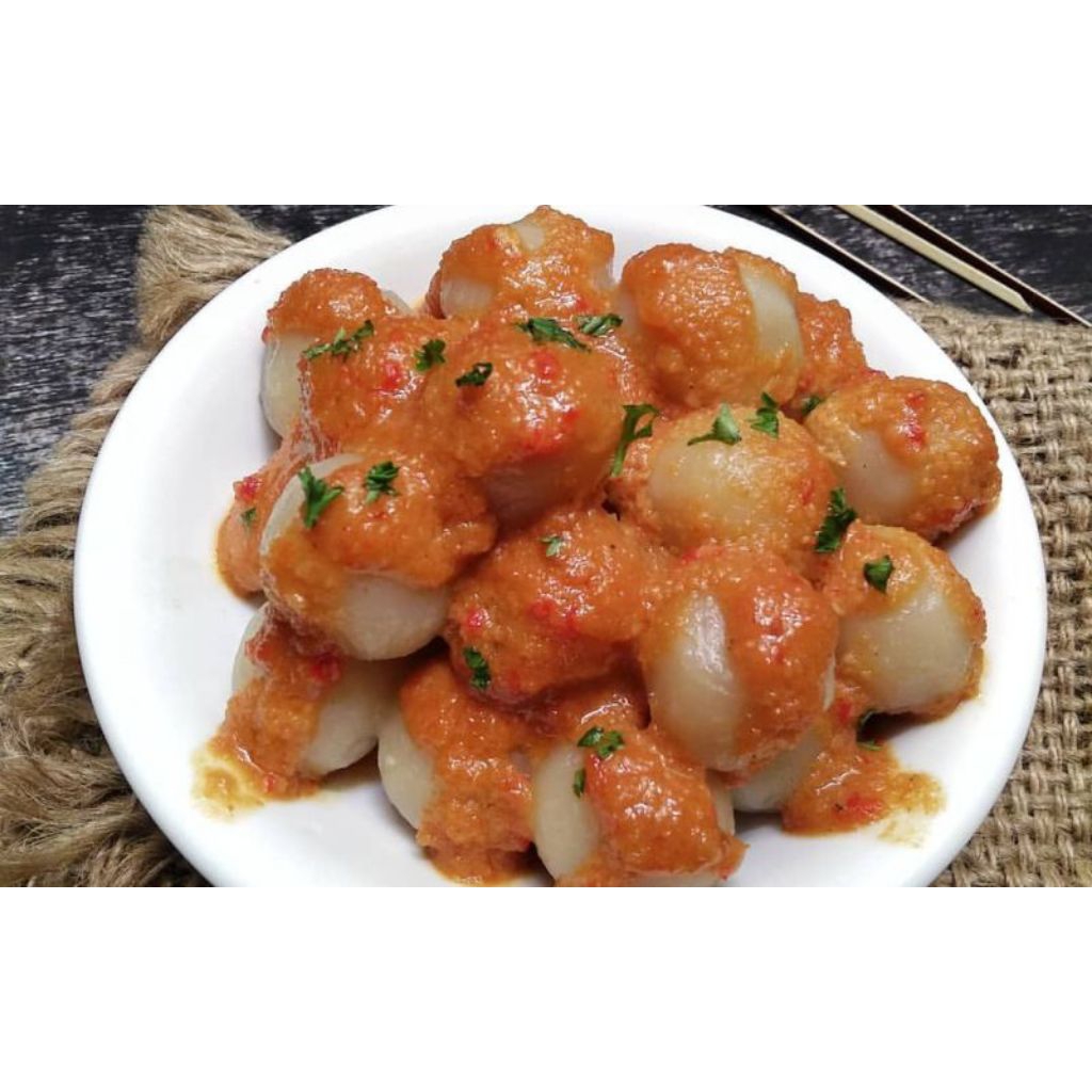 

Cilok Frozen plus bumbu kacang isi 50 butir kemasan pakum