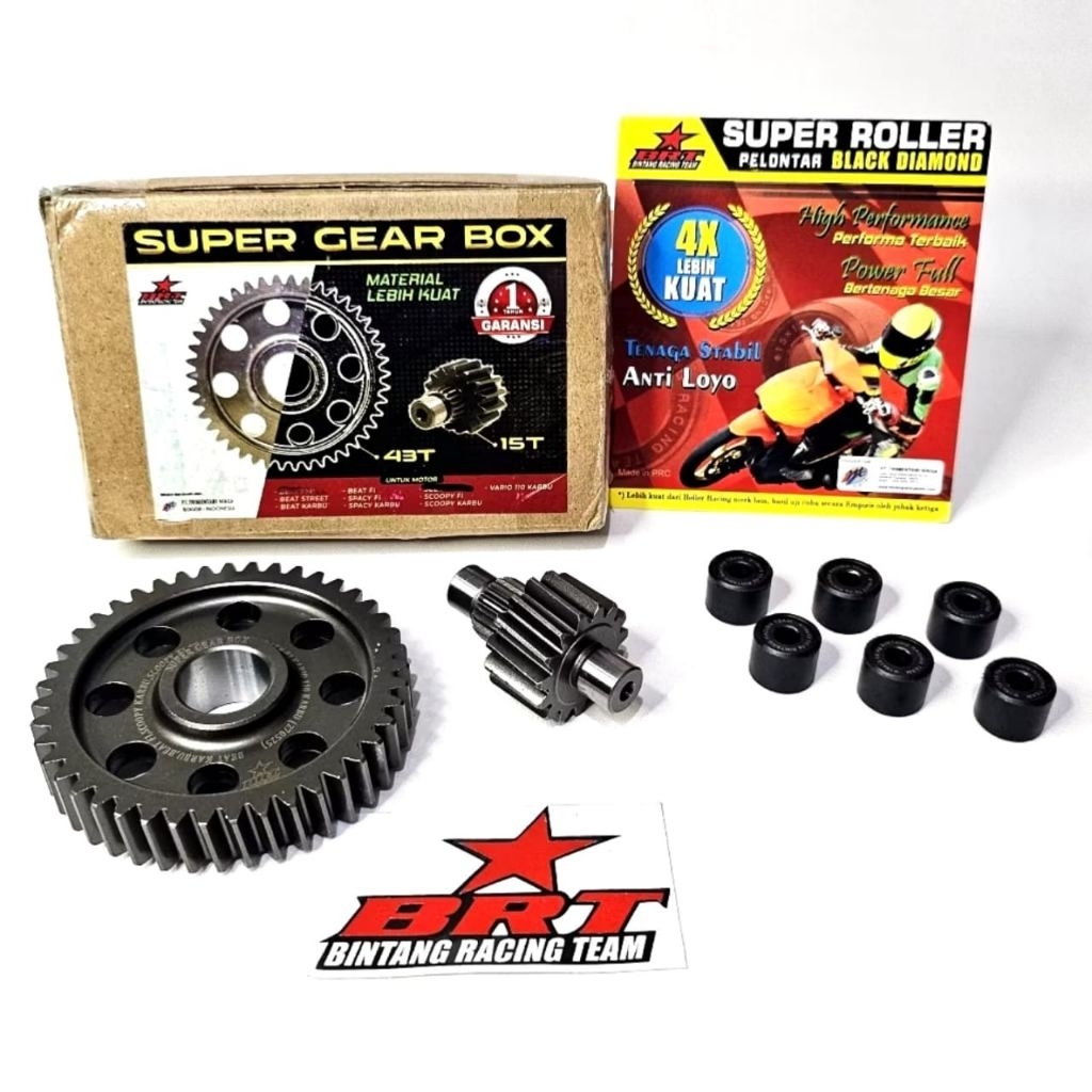 Gear Box BRT Gigi Rasio 43T 15T Vario 110 Techno Vario Karbu KVB BRT Original Varla Vartech