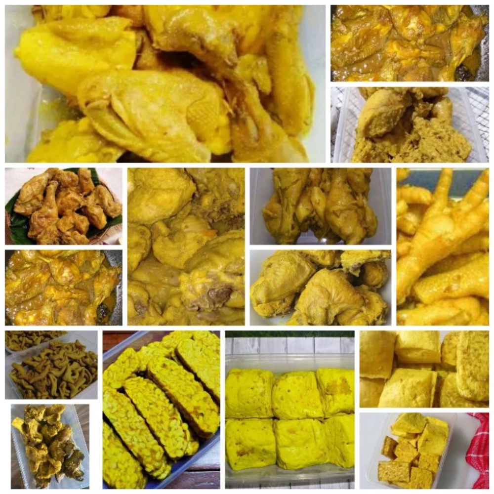 

Ayam ungkap kuning/ayam ungkap lengkuas/tahu tempe ungkap