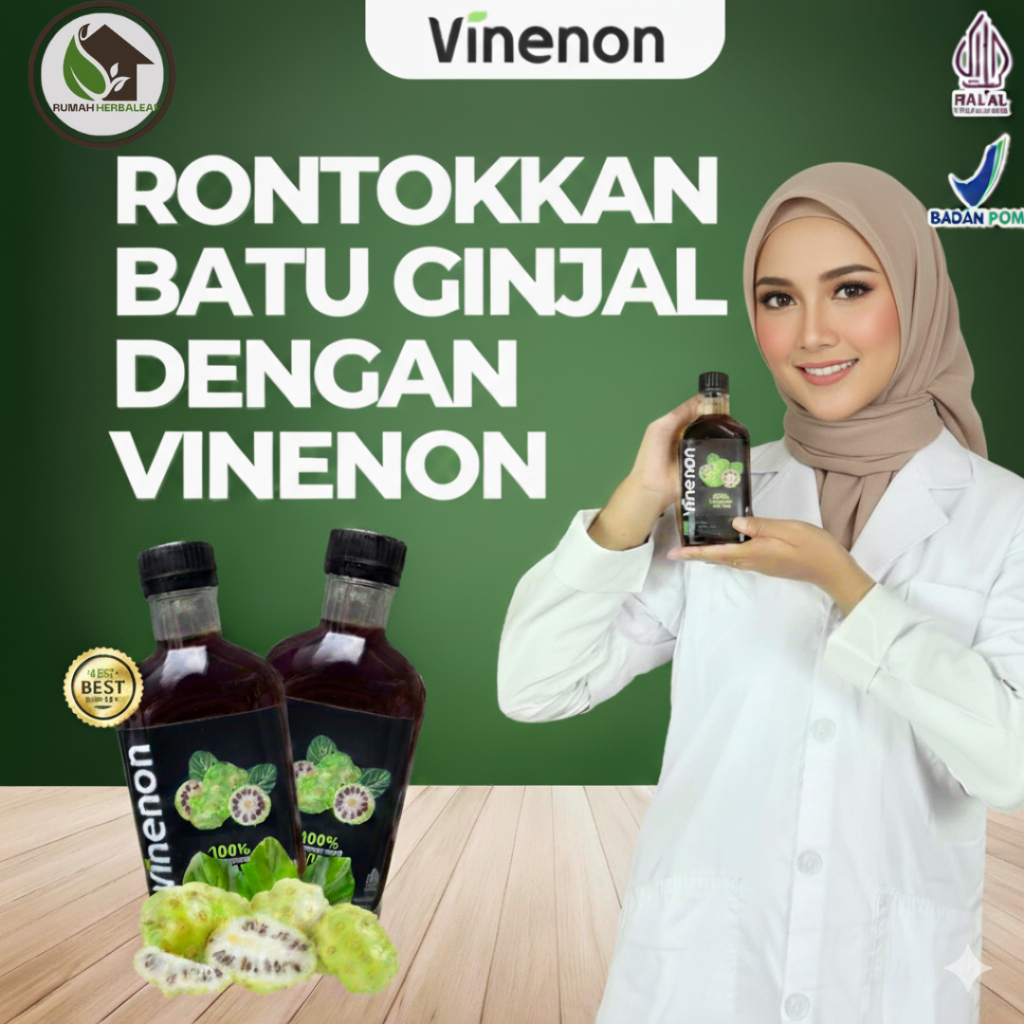 

VINENON - Cuka Mengkudu Ampuh bantu Hancurkan Batu Ginjal & Melancarkan Purin dalam Tubuh BPOM HALAL