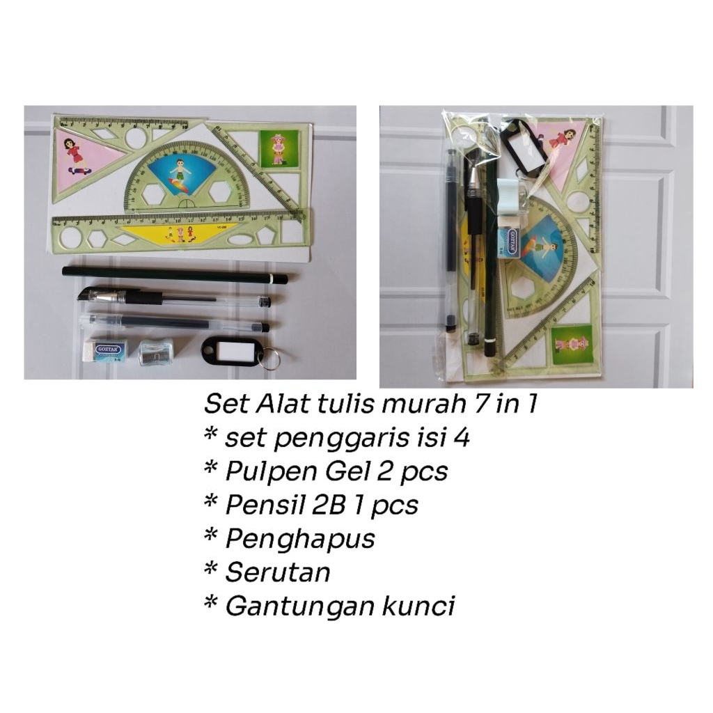 

Set Alat Tulis Anak Sekolah Murah 7 in 1 dengan Rangkaian Alat Tulis dan Penggaris Lucu untuk Belajar Stationery