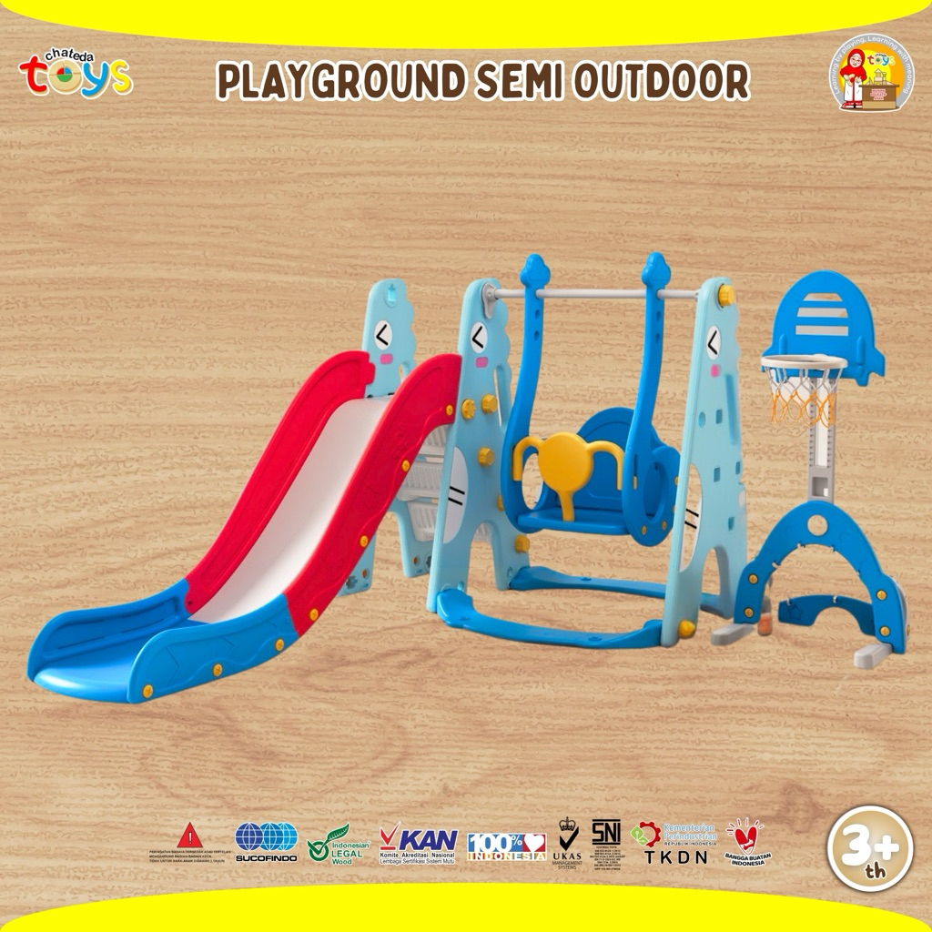 Chateda Toys - Playground Perosotan Plastik Mainan Semi Outdoor