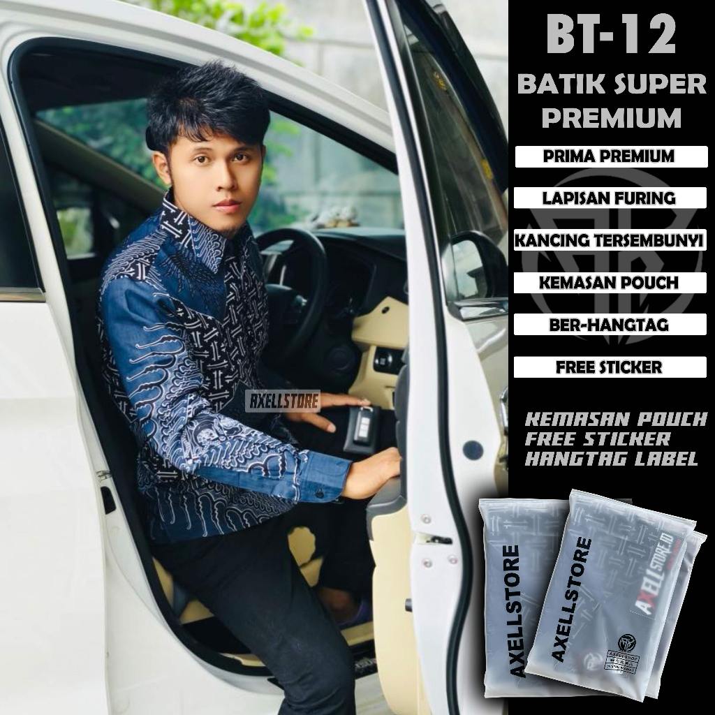 (BT-12)SLIMFIT BAJU BATIK KEMEJA PRIA FURING CAKRABIRAWA