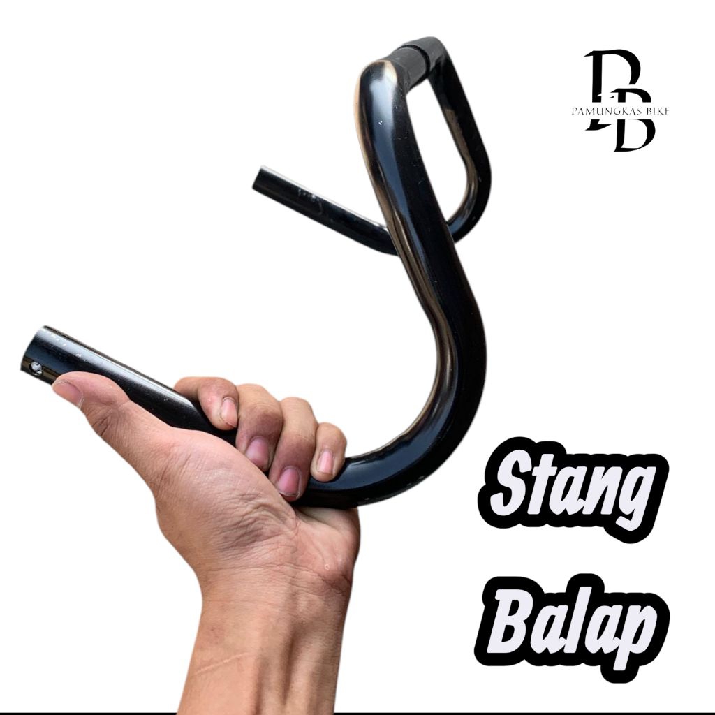 Stang sepeda balap jadul drobar stang ukur 35 cm Hitam