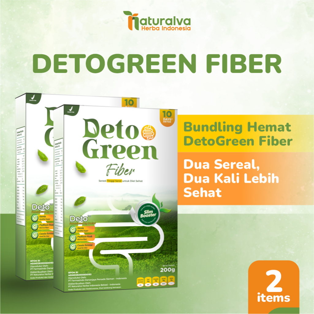 

Detogreen Fiber Paket 2 Slim Booster Sereal Diet Optimal 200 Gram