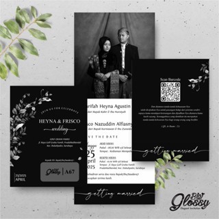 UNDANGAN PERNIKAHAN GLOSSY BW SERI 2 - UNDANGAN PERNIKAHAN CUSTOM GLOSSY MENGKILAP ELEGAN