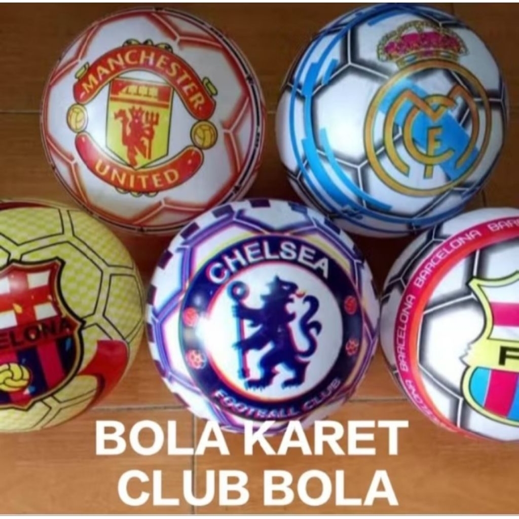 BOLA KARET MOTIF CLUB SEPAK BOLA -MAINAN ANAK BOLA KARET MOTIF CLUB BOLA - MA...