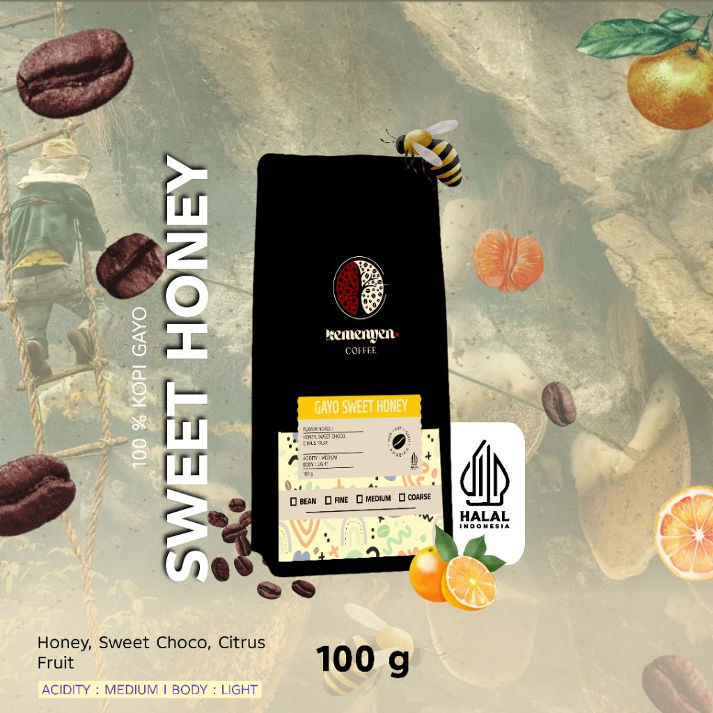 

KEMENYEN Kopi Arabika Gayo Sweet Honey 100 gr