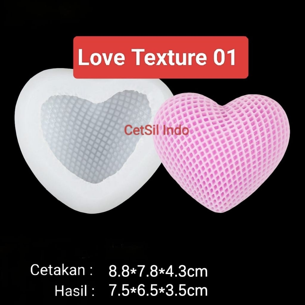 CETAKAN SILIKON RESIN EPOXY  LOVE TEXTURE