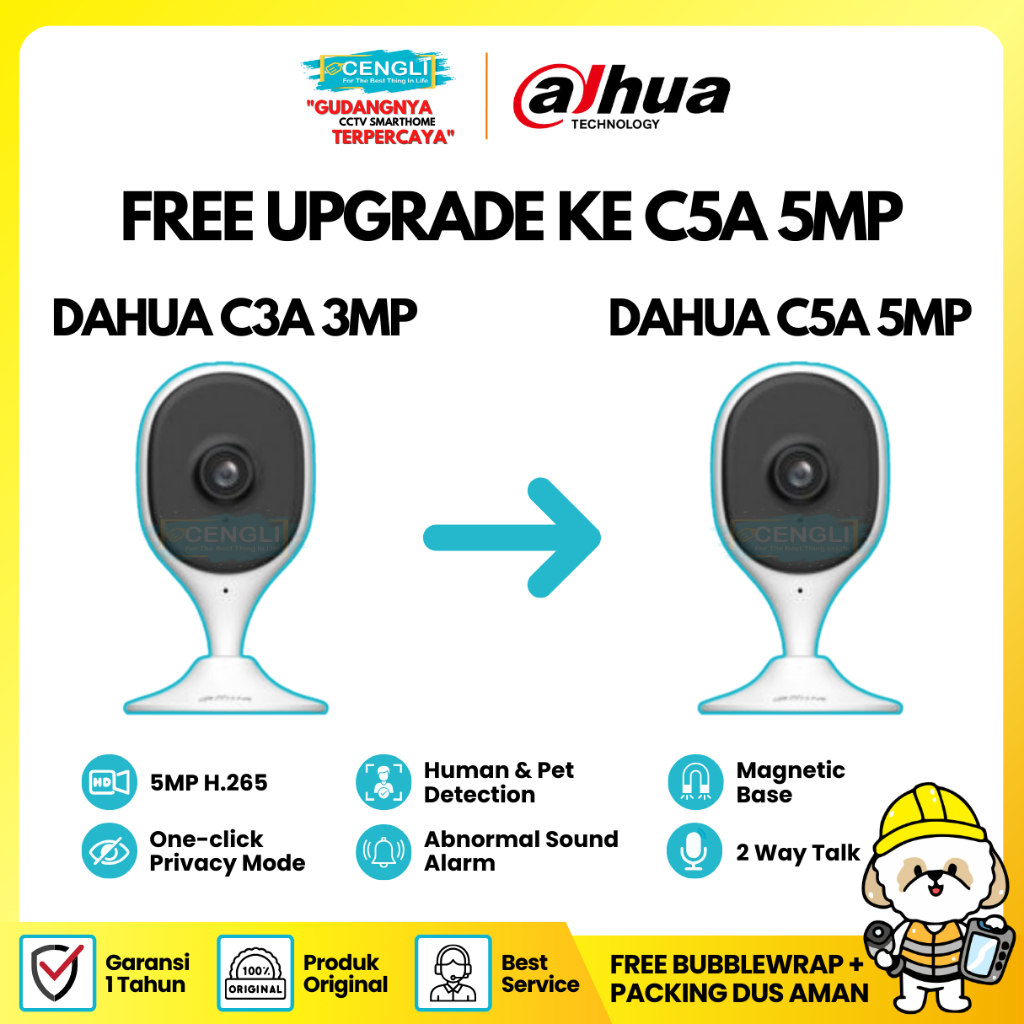 IPCam Dahua Cube B1 3MP DH-C3A Indoor Fixed-focal Wi-Fi Cube Network Camera