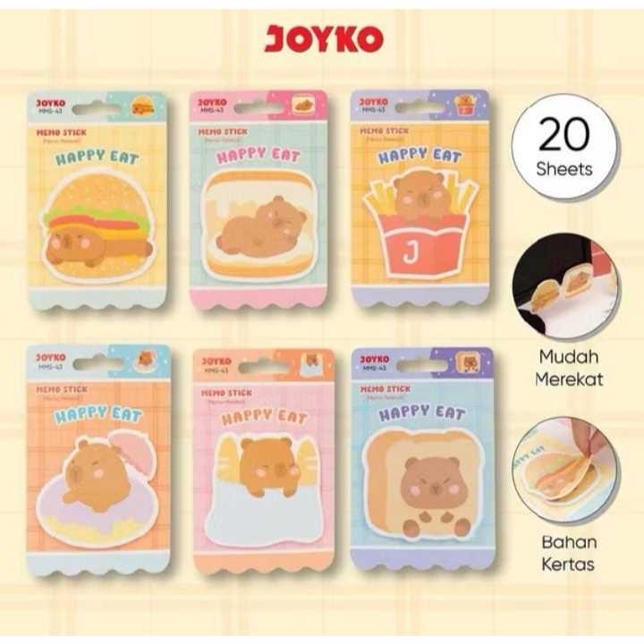 

JOYKO Memo Stick MMS-43 CappyBara Happy Eat Sticky Note Kertas Memo Memo Tempel