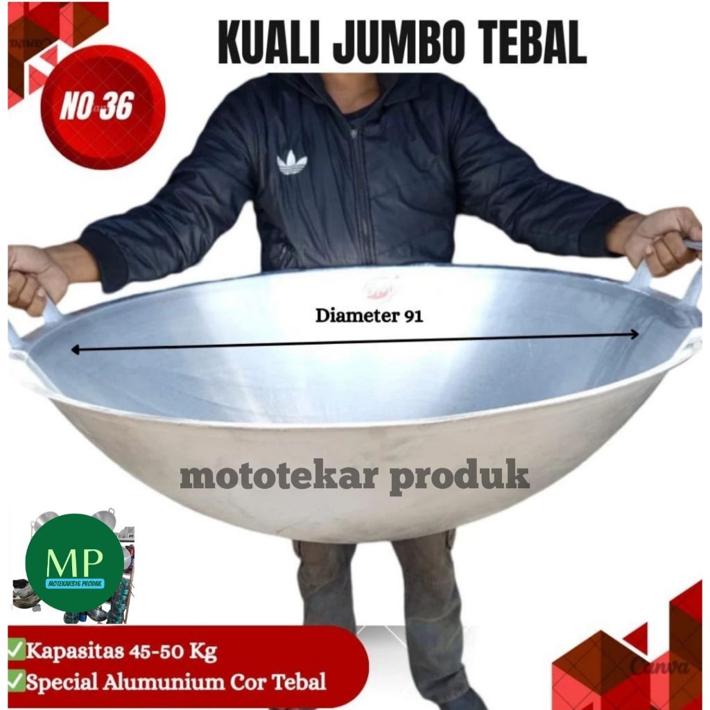 Wajan Kuali Super Jumbo No 36 Bahan Almunium Cor Tebal Awet untuk masak besar