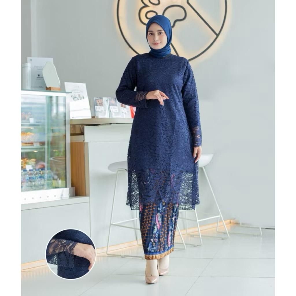 Setelan Kebaya Tunik Fuji | Kebaya Jumbo Fit Ld 125 | Kebaya Modern | Kebaya Wisuda | Kebaya Lamaran