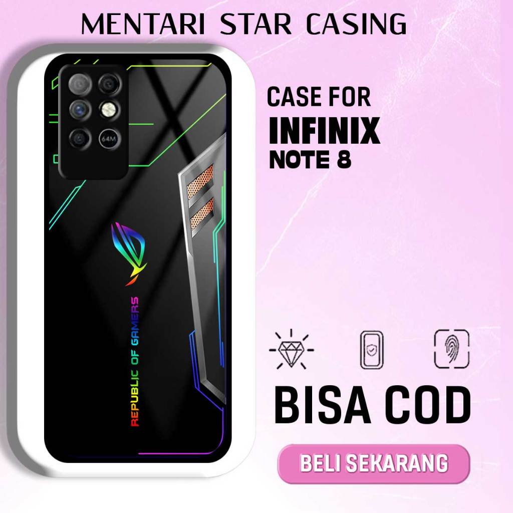 CASE INFINIX NOTE 8 - SOFTCASE PREMIUM MATE HARD CASE - CASE GLOSY HOLOGRAM MOTIF ROG