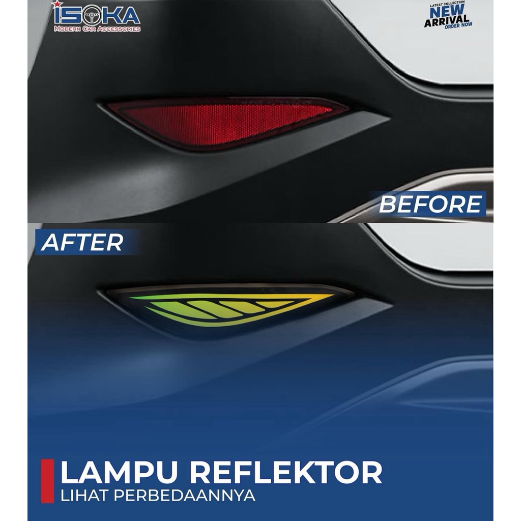 ALL NEW RUSH TERIOS 2018 2019 2020 2021 2022 2023 LAMPU REFLEKTOR RGB BUMPER BELAKANG MOBIL LED SEQU