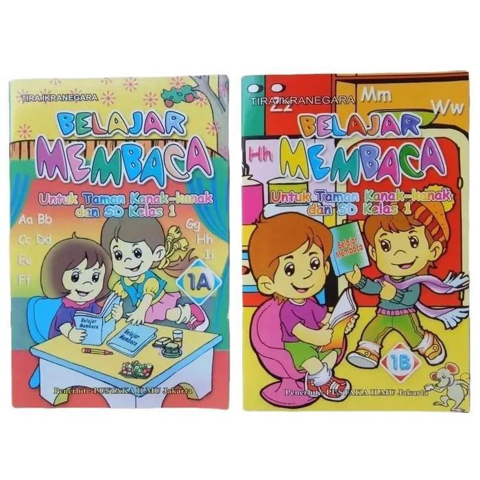 [2 Buku] Belajar Membaca 1A 1B - Buku Anak PAUD TK Belajar Baca