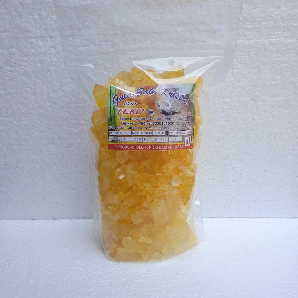 

Gula Batu Kristal Kuning Kecil Kemasan Pouch 500 gr