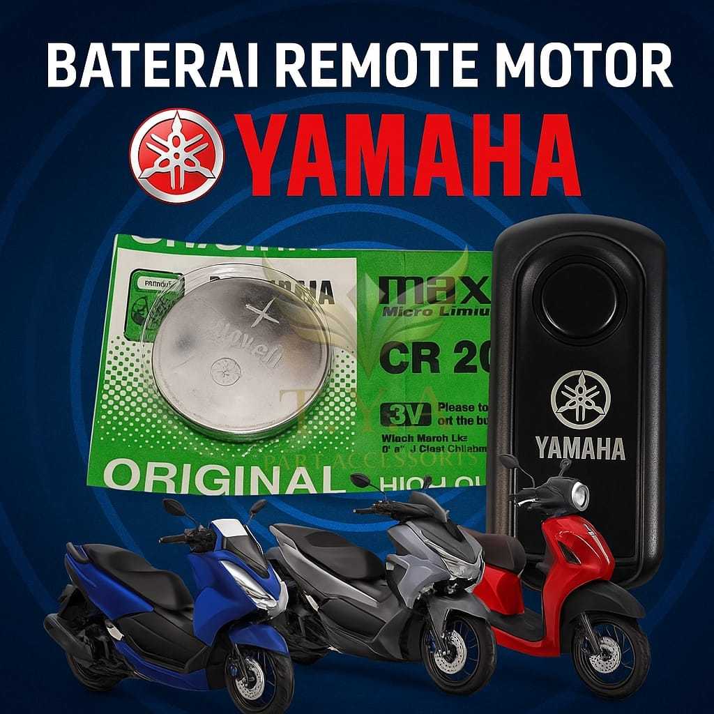 Baterai Batre Kunci Remot Motor Alarm Yamaha AEROX N-MAX LEXI FAZZIO GRAND FILANO ORIGINAL Awet